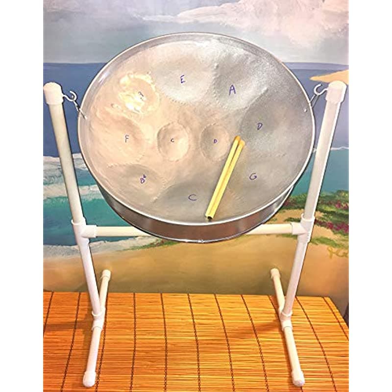 Steel Drum Source Steel Drum de Acero de 14 Pulgadas con Baquetas, Soporte, Partituras y DVD Instructivo Gratis