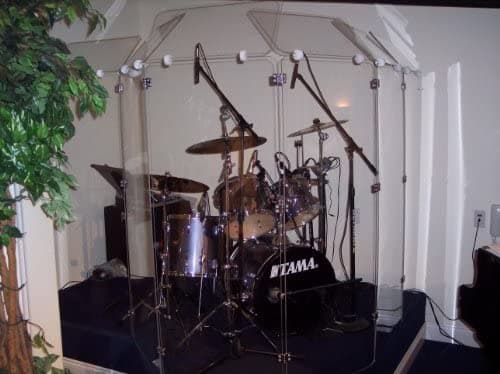 PENNZONI Drum Shield 5ft con Deflectores y Bisagras Cromadas, Incluye 6 Paneles para Batería, 6 Deflectores, Bisagras Cromadas y Conectores para Deflectores, Paneles Acrílicos Transparentes de Calidad Premium DS6D