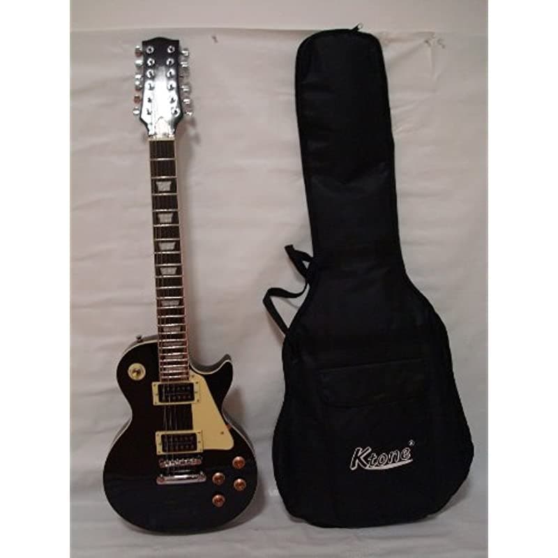 Ktone Profesional 12 Cuerdas Guitarra Eléctrica Black Free Funda 5201BK