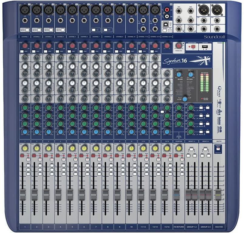 Soundcraft Signature 16 Alto Rendimiento 16 Inglas Formato Pequeño Analogo Mixer A Bordo Efectos