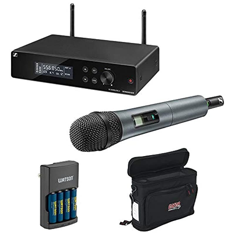 Sennheiser XSW 2-835-A Sistema Inalámbrico de Micrófono de Mano con Cápsula e835, Paquete Móvil Inalámbrico y Cargador (Paquete de 4 Baterías AA)