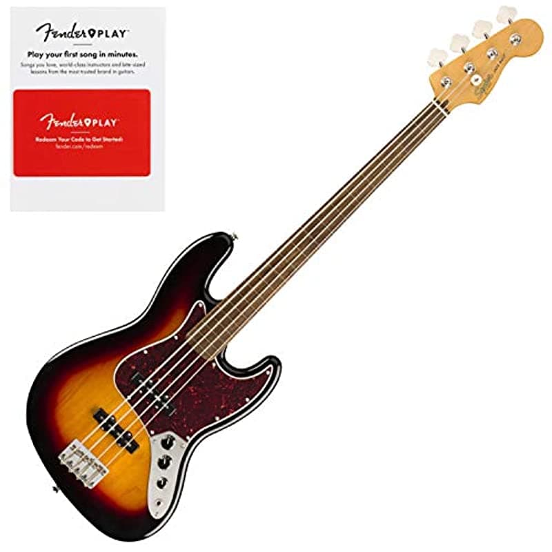 Squier Classic Vibe 60s Jazz Bass Fretless Diapasón de Laurel 3-Color Sunburst (374531500)