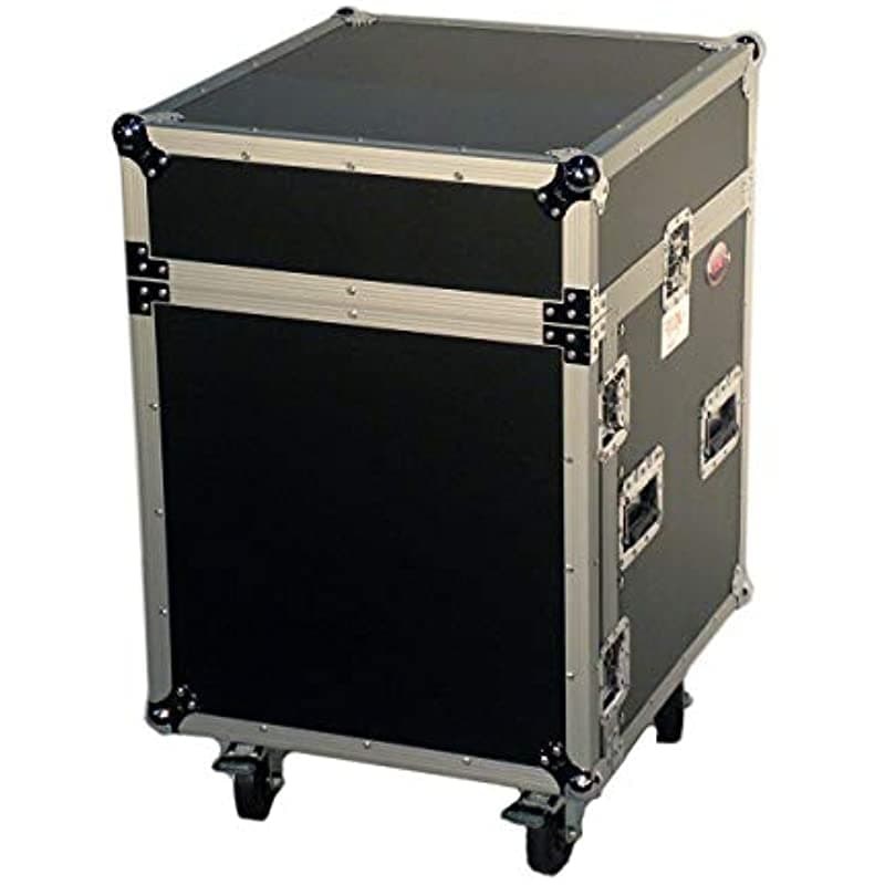 ProX Cases T-12MRSS Rack de Amplificadores de 12 Espacios - Mezclador DJ Inclinado Arriba 10U Combo Rack Preparado para Conciertos y Vuelos