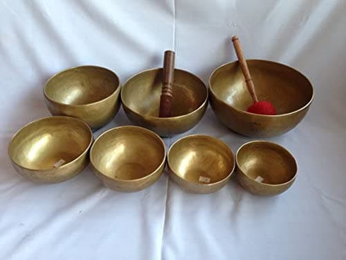 TM THAMELMART FOR BEAUTIFUL MINDS Cuenco Tibetano Chakra Hecho a Mano de Alta Calidad (Set de 7 Piezas)