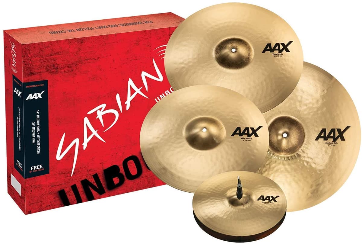 Sabian Cymbal Gratis 18 Crash Delgado Aax Set Promocional Final Brillante 14 Sombreros 16 Crash 21 Ride Crash 25005Xcpb