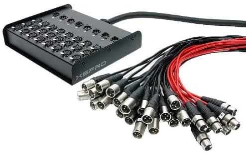 Xspro 24 X 8 Canal 100 'Pro Audio Baja De Escenario De Perfil Serpiente Cable 24X8X100 XS248100