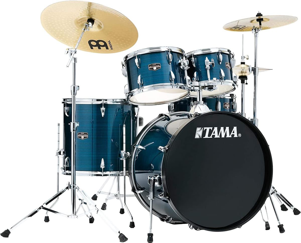 Tama Imperialstar Kit Completo de 5 Piezas con Platillos Meinl HCS Hair - Batería acústica profesional IE52CHLB