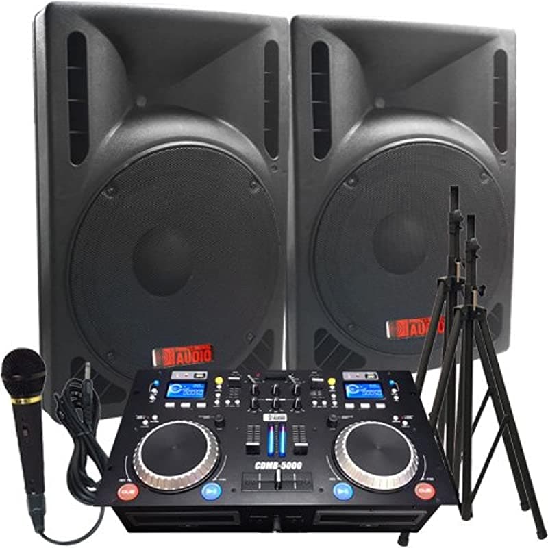 Adkins Professional Audio El Último Dj Sistema 2400 Vatios! Las Bodas Perfectas O Los Bailes Escolares Conectan El Ipod De Su Computadora Portátil A Través De Bluetooth O Reproducen Cd! 15 Potenios De Alta Producción Parlantes Todo Lo Que Necesita Dj. DJSYS-66-A