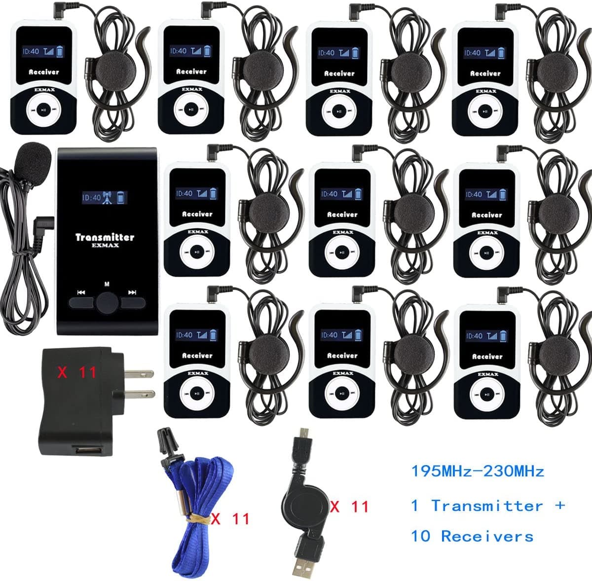 Exmax Atg-100T 195Mhz-230Mhz Transmisor Profesional Para Sistema De Guía De Tour Inalámbrico / Sistema De Monitorado Sistema De Guía De Tour Inalámbrico Para La Enseñanza Guías De Tour Y Conferencias