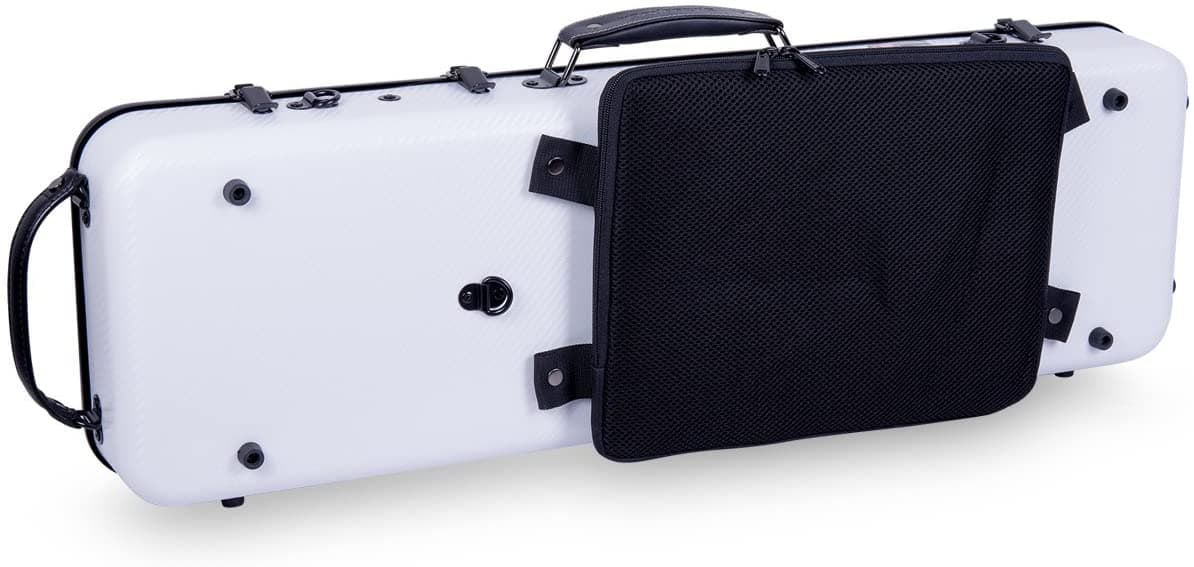 Crossrock Poly Carbon Estuche de Vuelo Oblongo para Violines 4/4, Anti-Rayaduras en Blanco CRF4020OVWT