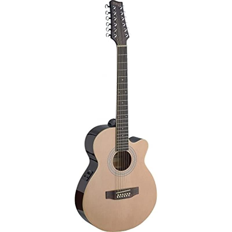 Stagg Sa40Mjcfi 12-N Mini Jumbo Cutway Acústica-Electric 12-Cuerdas Guitarra Fishman Electronics Natural