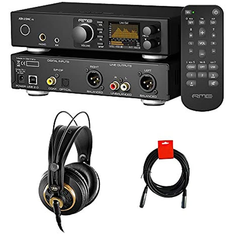 Rme Adi-2 Dac Fs Pcm Dsd 768 Khz Convertor De La Mejora Akg K240 Studio Pro Auriculares & Xlr Cable Bundle