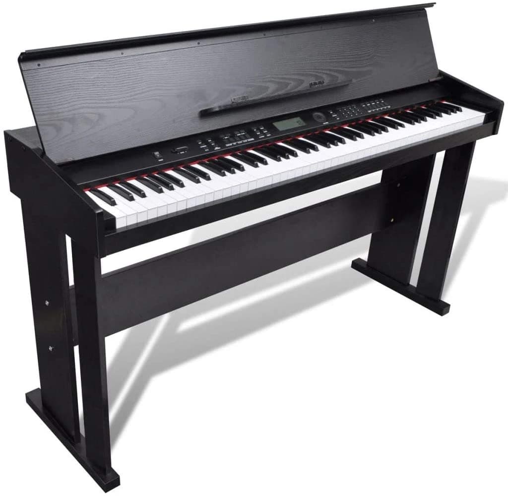 vidaXL Piano Digital Electrónico Clásico Con 88 Teclas Y Soporte De Música 70042