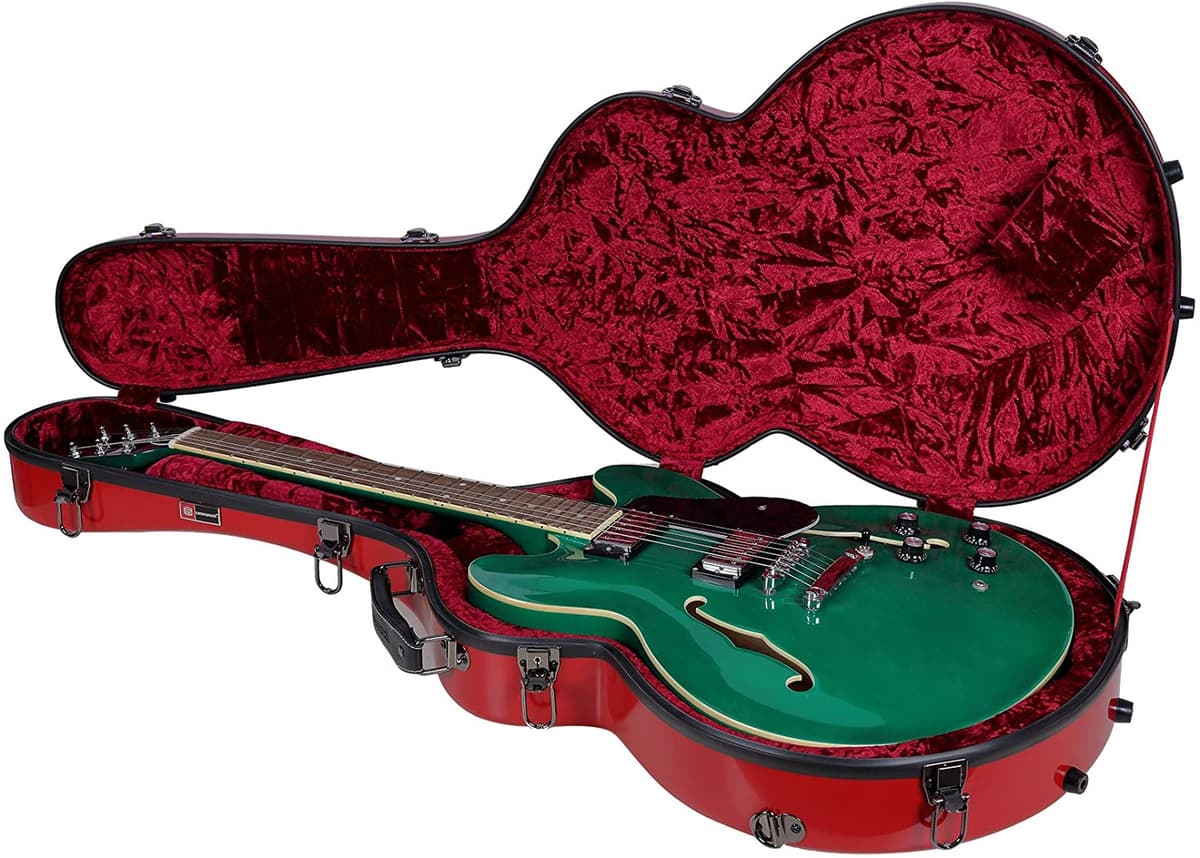 Crossrock 335 Guitarra Case Fiberglass Shell Hard Shell Mochila Roja Crf1000Sard