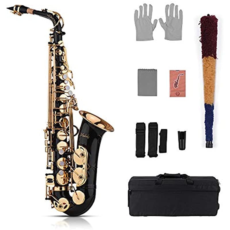 Muslady - Saxofón alto Eb, instrumento de viento de madera, latón lacado dorado tipo 82Z JZV8874722457008FT