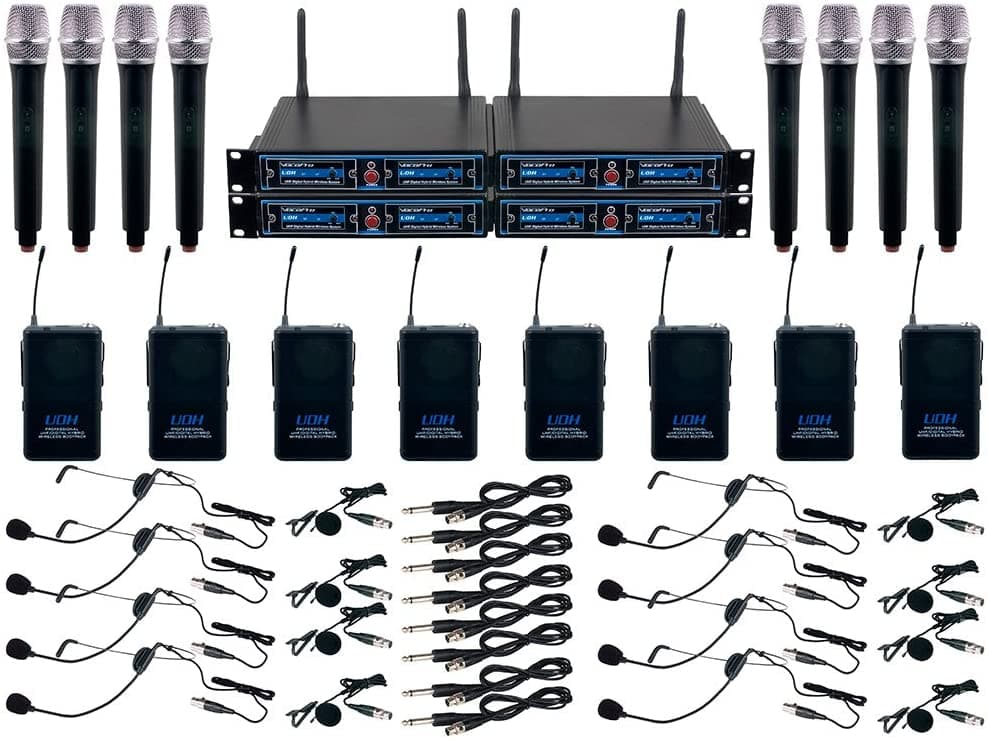 Vocopro 8 Canal Uhf Dsp Sistema Hybrid Udh8Ultra Black Udh-Ultra-8