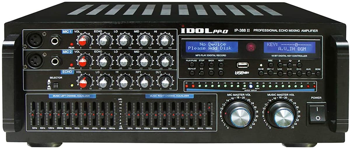 Idolpro Ip-388 Ii 1400W Mezcla De Karaoke Profesional Amplificador