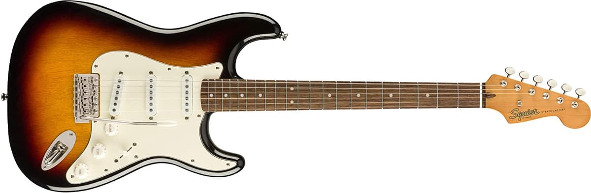 Squier Classic Vibe 60s Stratocaster - Guitarra Eléctrica con Garantía de 2 Años, Sunburst Tricolor, Diapasón de Laurel (Fender 374010500)