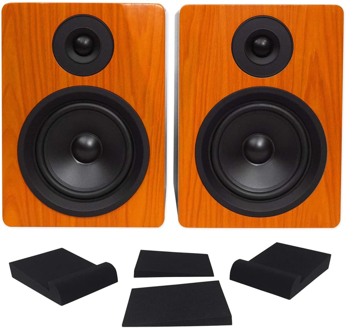 Par Rockville APM5C 5.25 - Parlantes monitor de estudio activos de 2 vías 250W con USB + pads APM5C+RCDSTR10B+RRS190S