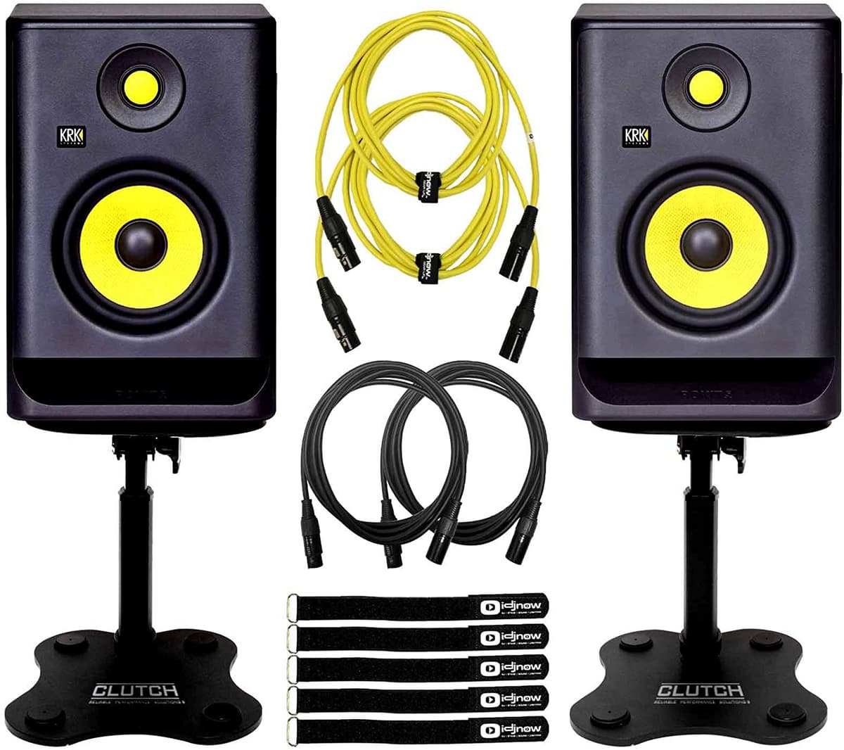 Clutch KRK Rokit RP5G4 4th Gen 5 - Parlantes monitor de estudio activos potenciados con soportes de escritorio
