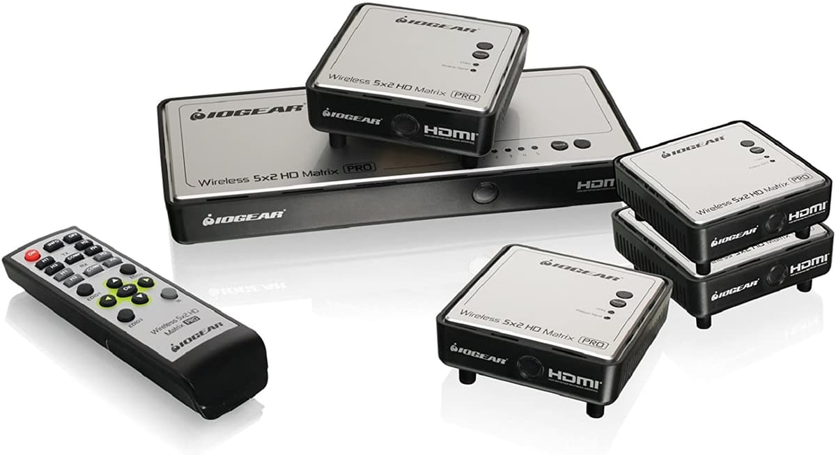 Iogear Conjunto De Transmisor Y Receptor Hdmi Inalámbrico Gwhd11 609 M Con 3 Receptores Adicionales GWHDMS52MBK4