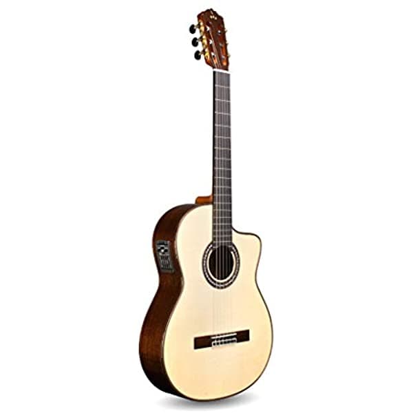 Cordoba Gk Pro Negra Cutaway Flamenco Todas Las Maderas Sólidas Guitarra Electroacústica De Nailon De La Serie Luthier Con Estuche Rígido Humidificado GUFLCOR-05211
