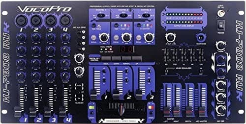 Vocopro Kj-7808Rv Mezclador Profesional Kj/Dj/Vj Con Efecto De Micrófono Dsp Y Control De Teclas Digitales
