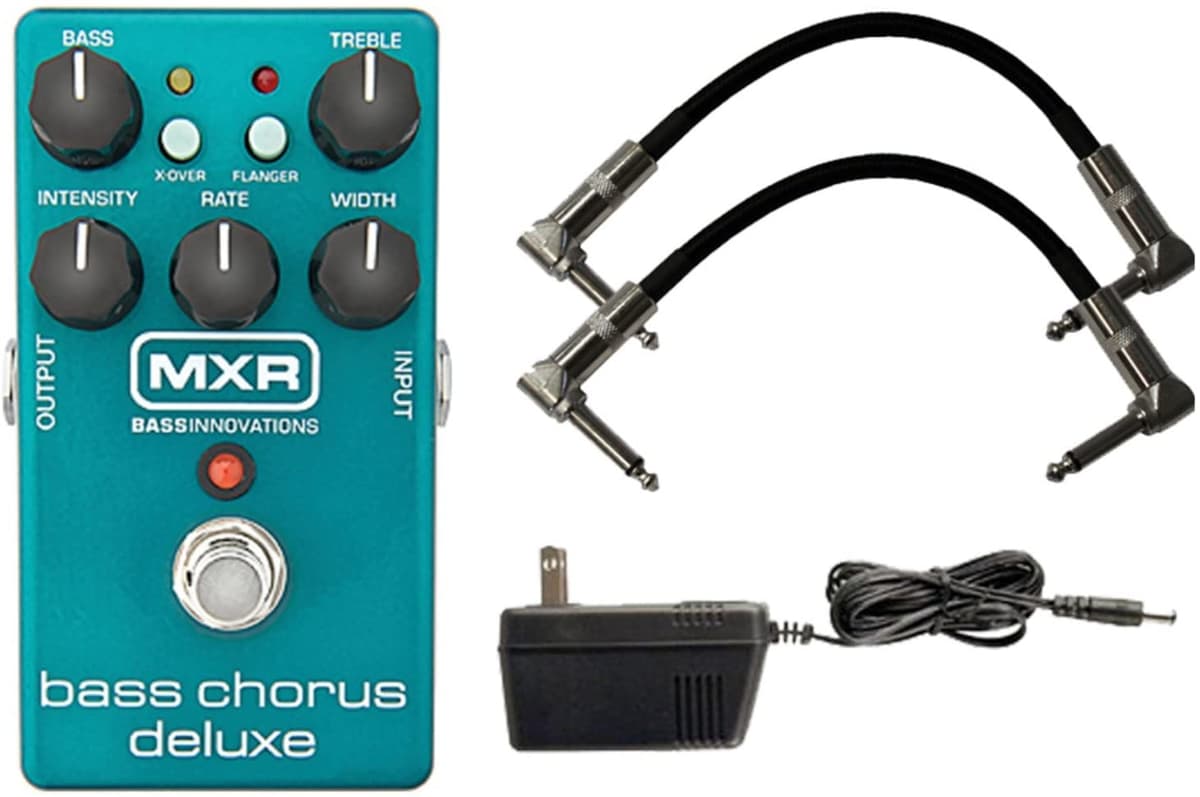 Mxr M83 Bajo Chorus Deluxe Pedal 9V Fuente Y Patch Cables M83-withextras