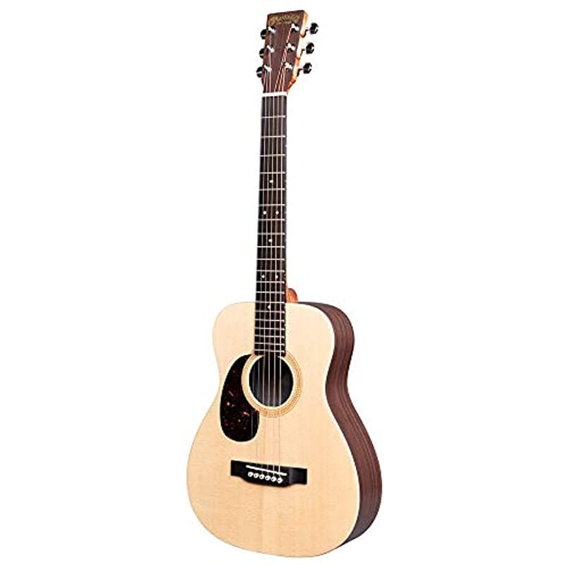Little Martin LX1R Guitarra Acústica con Funda, Tapa de Sitka Spruce y Caras y Fondo de HPL con Patrón de Madera, Construcción Modificada 0-14 Trastes, Perfil de Mástil Ovalado Bajo LX1RL