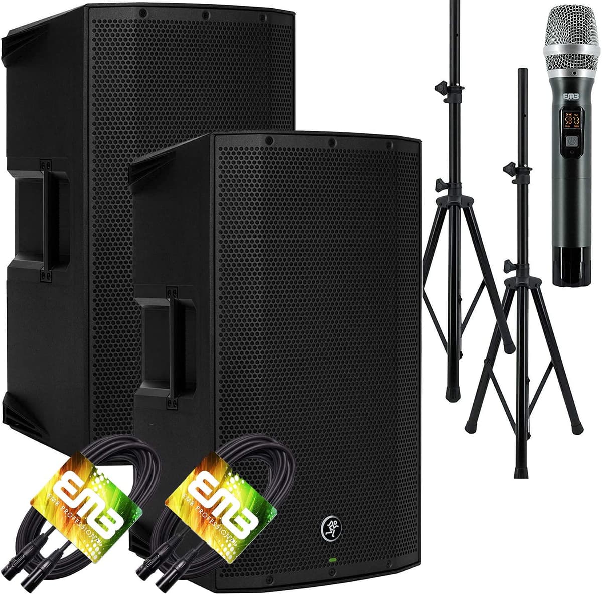 Mackie (2) Altavoz Thump12A Thump-12A 1300W 12" (Par) Con Soporte De Altavoz Emb + Micrófono Emb Y Cable Emb Xlr THUMP12A(Pair)+SS/Cable/MIC