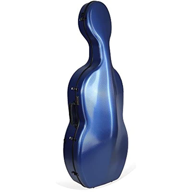 Crossrock 4/4 Estuche de Violonchelo con Ruedas Compuesto de Fibra de Carbono y Mochila, Liviano 9.9 lb, Soporta 660 lb de Presión, Azul CRF4000CEFBL