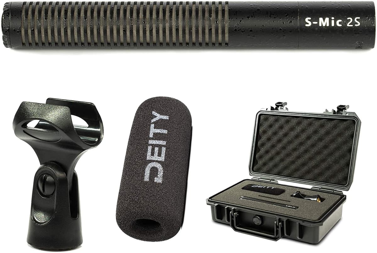 Deity S-Mic 2S Shotgun Micrófono Ultra Low Oxis Coloration Bajo Patrón De Recogida De Rf Resistente A La Resistencia A La Resistencia A La Intemperie De 24 V 48V Potening Super Cardiodo Patrón De Recogida Solo 3 Oz S-Mic 2S + PERGEAR