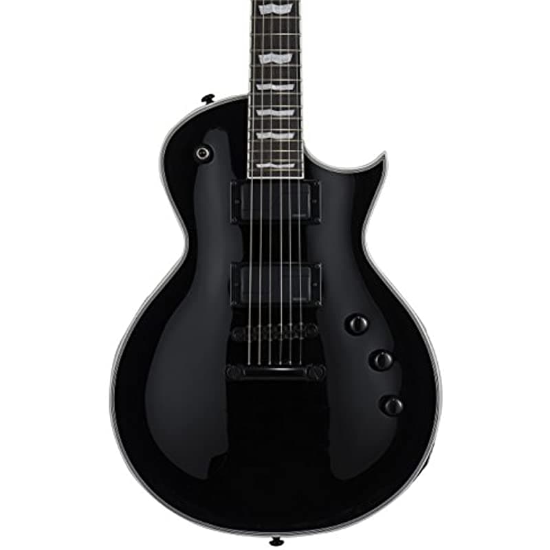 ESP LTD EC-1000S Guitarra Eléctrica, Negra, micrófonos Fluence, alta calidad y diseño profesional LEC1000SBLKF