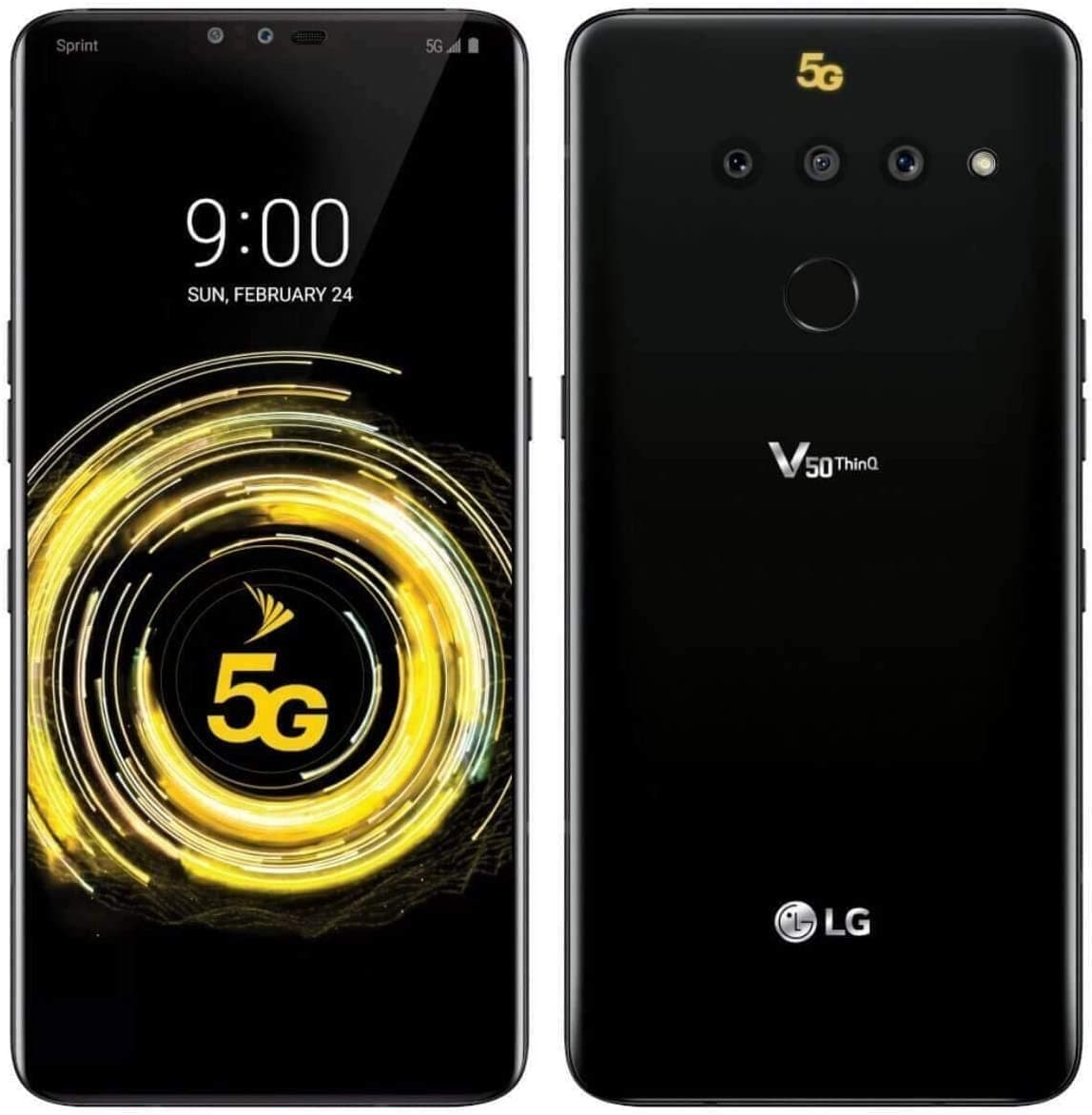 Lg V50 Thinq 128Gb Lmv450Pm Sprint Cdma Y Gsm Desbloqueado 5G Smartphone Aurora Negro V50 LMV450PM