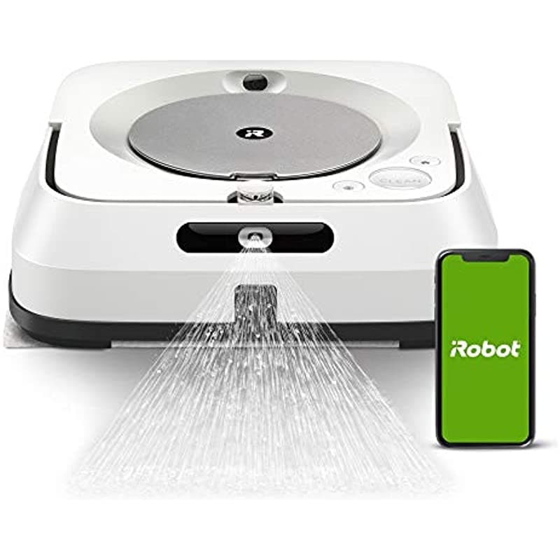 iRobot Braava Jet M6 - Robot Mop Conectado Wi-Fi, Pulverización de Precisión, Mapeo Inteligente, Compatible Alexa, Ideal para Varias Habitaciones, Blanco m611020