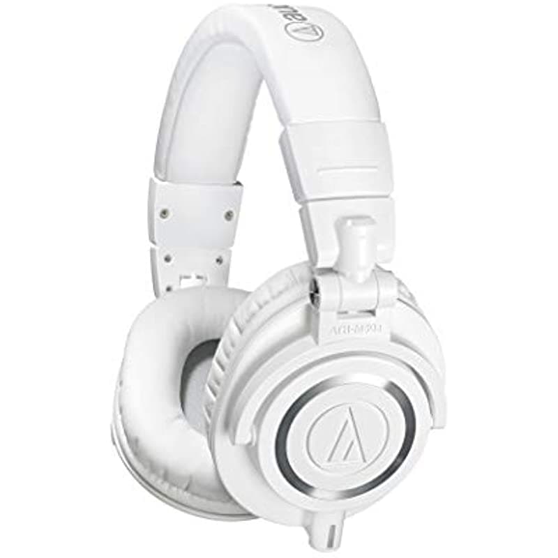 Audio-Technica ATH-M50XWH Audífonos Profesionales para Monitoreo de Estudio, Blancos, Tamaño Pequeño