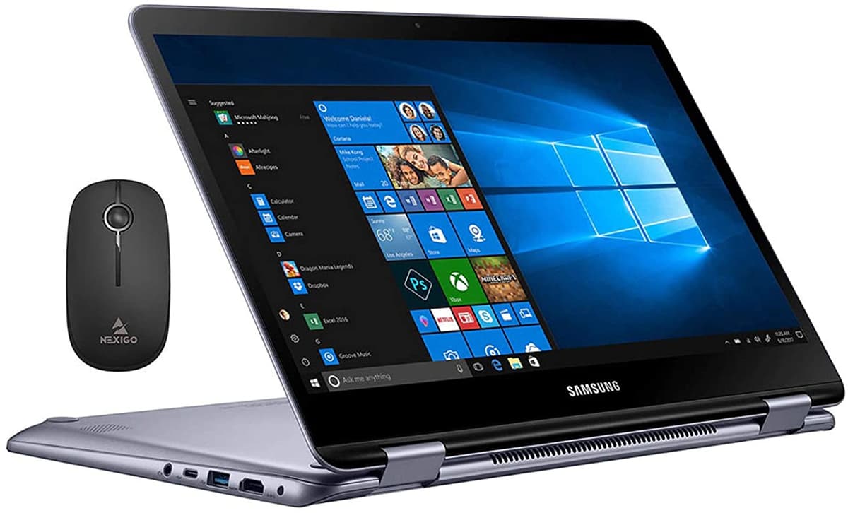 2020 Samsung Notebook 7 Spin 13 FHD 1080P Pantalla Táctil 2 En 1 | Intel Core i5-8250U Hasta 3.4 GHz | 8GB LPDDR3 RAM | 512 GB SSD | Lector FP | Teclado Retroiluminado | Win 10 + Combo Mouse Inalámbrico Nexigo