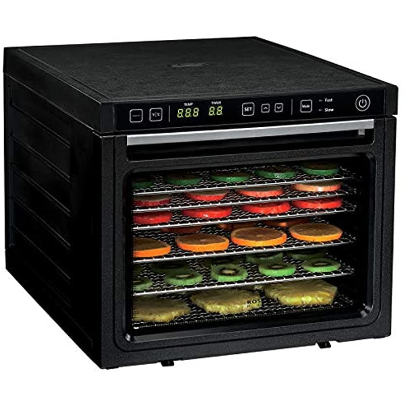Rosewill - Máquina Deshidratadora De Alimentos 6 Bandejas Deshidratantes Para Hacer Jersey De Carne De Vaca Aperitivos Saludables Secos Deshidratador Eléctrico Con Dos Ventiladores De Secado Rápido - Rhfd-18001