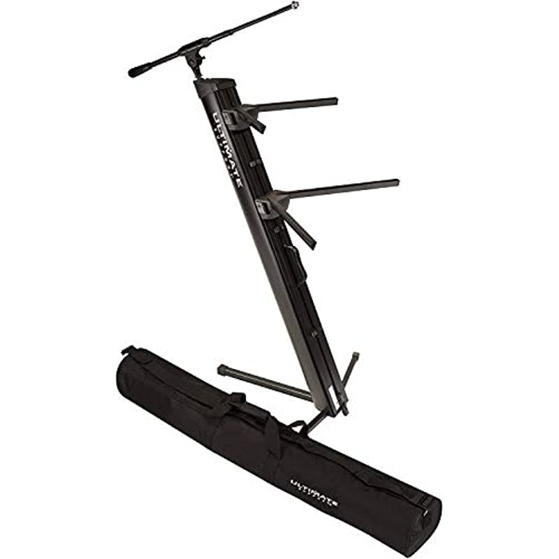 Ultimate Support Ax-48 Pro Plus Columna Portátil De Dos Niveles Teclado Stand Black Boom Adjunto Ulti-Boom Pro-Tb Y Tote Pro Plus Actualade. Negro Mejorado.