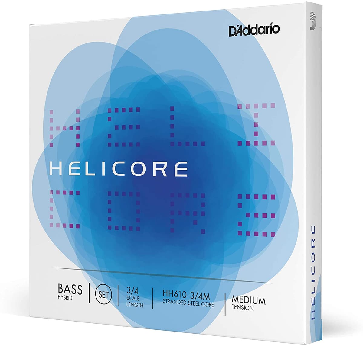 D'Addario Helicore Hybrid Bajo Cuerdas Establecido 3 4 Escala Tensión Media HH610 3/4M