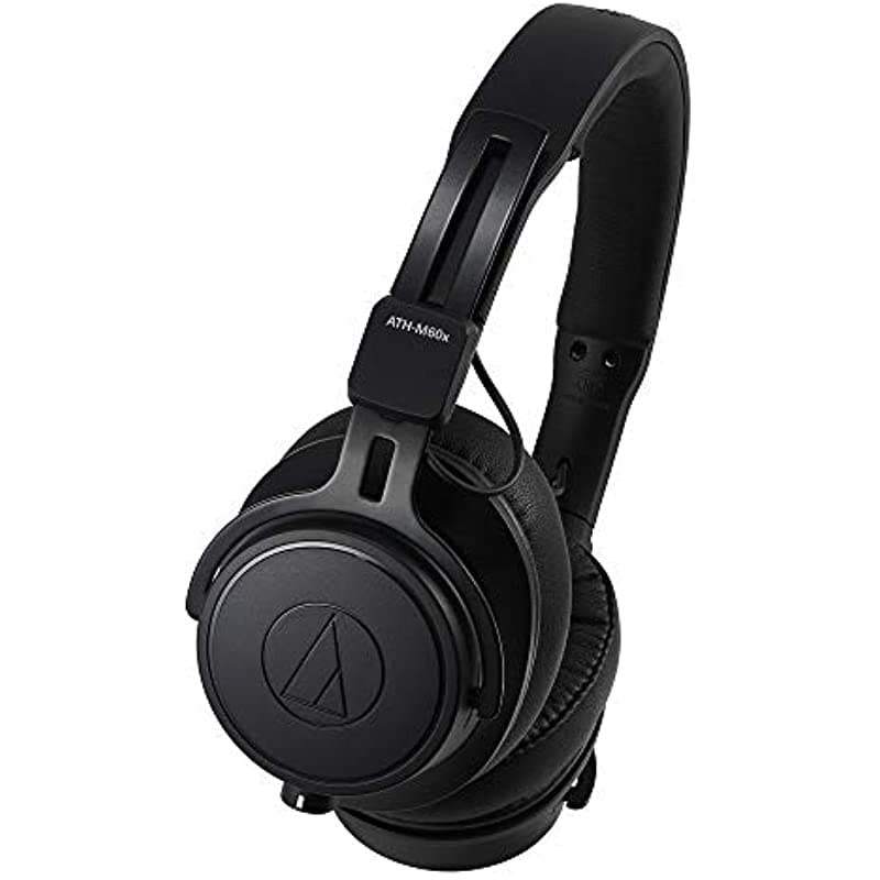 Audio-Technica ATH-M60X Audífonos Profesionales de Estudio Monitor Dinámicos de Espalda Cerrada On-Ear Negro