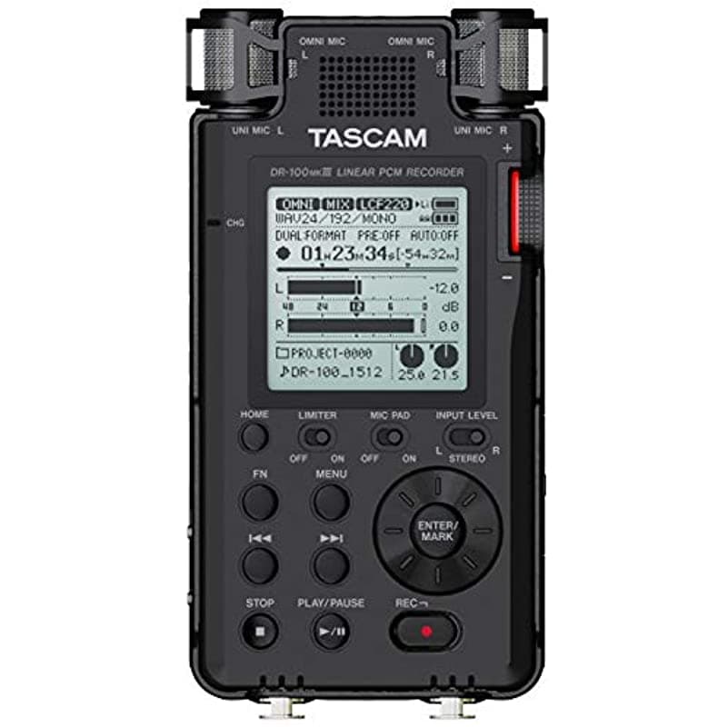 Tascam Dr-100Mkiii 192Khz 24 Bits De Audio Portátil De 24 Bits