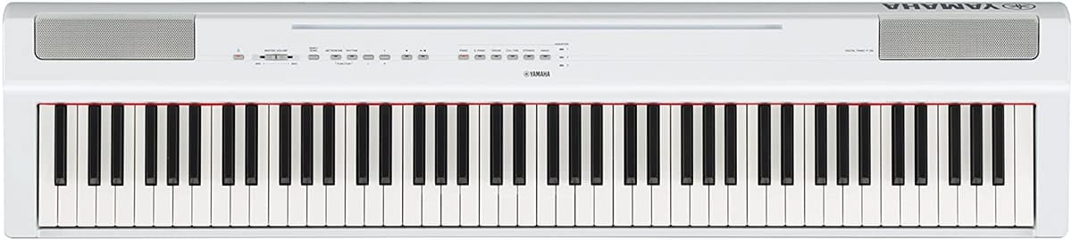 Yamaha P125 - Piano Digital De Acción Con 8 Teclas Con Fuente De Alimentación Y Pedal De Sustain P125WH