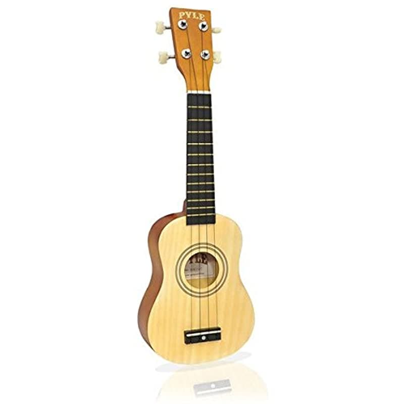 Pyle Pukt15Nt Soprano Ukulele 21 '' Inch Kit Para Principiantes Incluye Fondos Pick Pitch Tipe Natural Luz Wood Finish