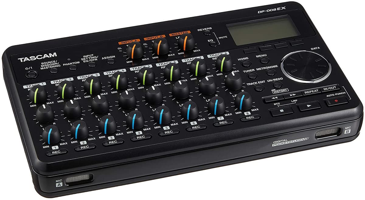 Tascam Dp-008Ex 8 Track Digital Multitrack Grabador Bundle 2X Tascam Vl-S5 5 Monitor De Estudio Profesional De 2 Vías