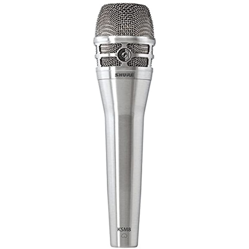 Shure KSM8 Microfono Vocal Dinámico - Cardioide con Doble Diafragma y Tecnología de Flujo de Aire Inverso para Control de Efecto Proximidad y Sangrado - Níquel KSM8/N