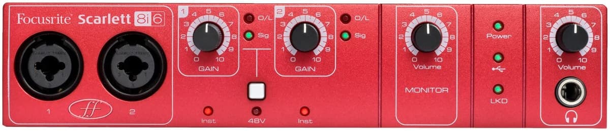 Focusrite Scarlett 8I6 8 En 6 Out Usb 2.0 Audio Placa Con Dos Preamplificadores De Micrófonos