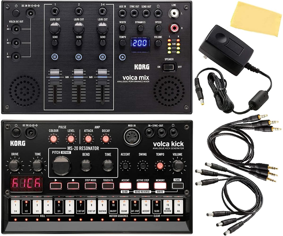 Korg Volca Kick Analogoue Kick Generator Bundle Korg Volca Mix Y Austin Bazaar Pulishing VOLCAKICK-COMBO-PRO