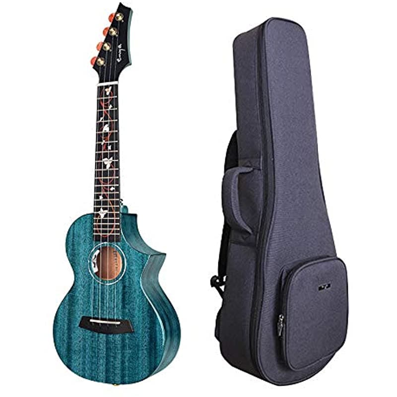 Enya Euc-M6 Eq Concert Electroacúscúsitca Ukulele Pickup Acabado De Color Azul Aaa Solid De Caoba Ukulele De 20 Mm Cinebro Acolchado Fondo EUC-M6 EQ Blue