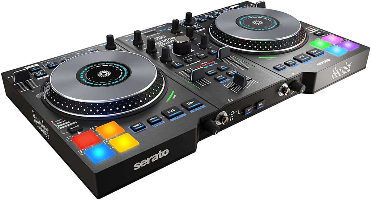 Hercules Djcontrol Jogvision 2 Canales Usb Dj Controlador Animado En Jog Led Y Sensor De Movimiento Efectos Serato Dj Lite AMS-DJCONTROL-JOGVISION